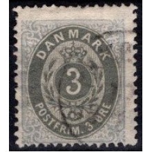 3 øre ultramarin/grå. Tofarvet øreudgave. 